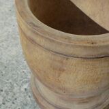Turned solid wood flowerpot