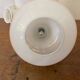 Antique White Opaline & Yellow Decor Pendant Light 70s Vintage