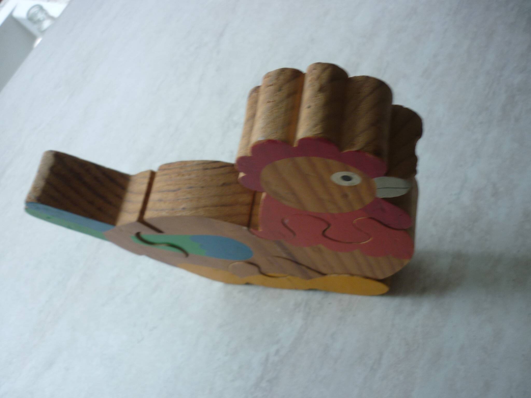4 piece wooden hen puzzle