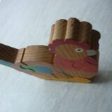 4 piece wooden hen puzzle