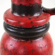 Monumental Fat Lava ceramic vase in black and red, West Germany, 1970s