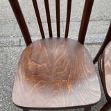 Curved wood bistro chairs edition Ton 1960