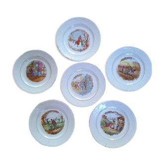 6 plates dabbling St Amand Hamage