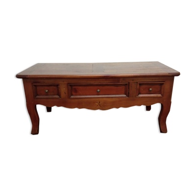 Table basse ancienne à tiroirs traversants