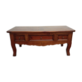 Table basse ancienne à tiroirs traversants