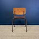 Ensemble de 4 chaises école bois années 70 Pays bas