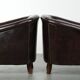 Set of two cowhide club armchairs in good condition with a English design