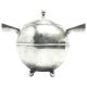 Postmodernist sugar bowl, silver-plated brass, Poland, 1950s