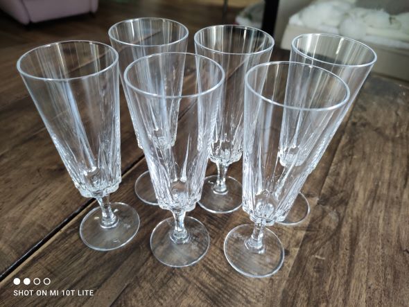 Lot de 6 flûtes à champagne en Cristal d'Arques