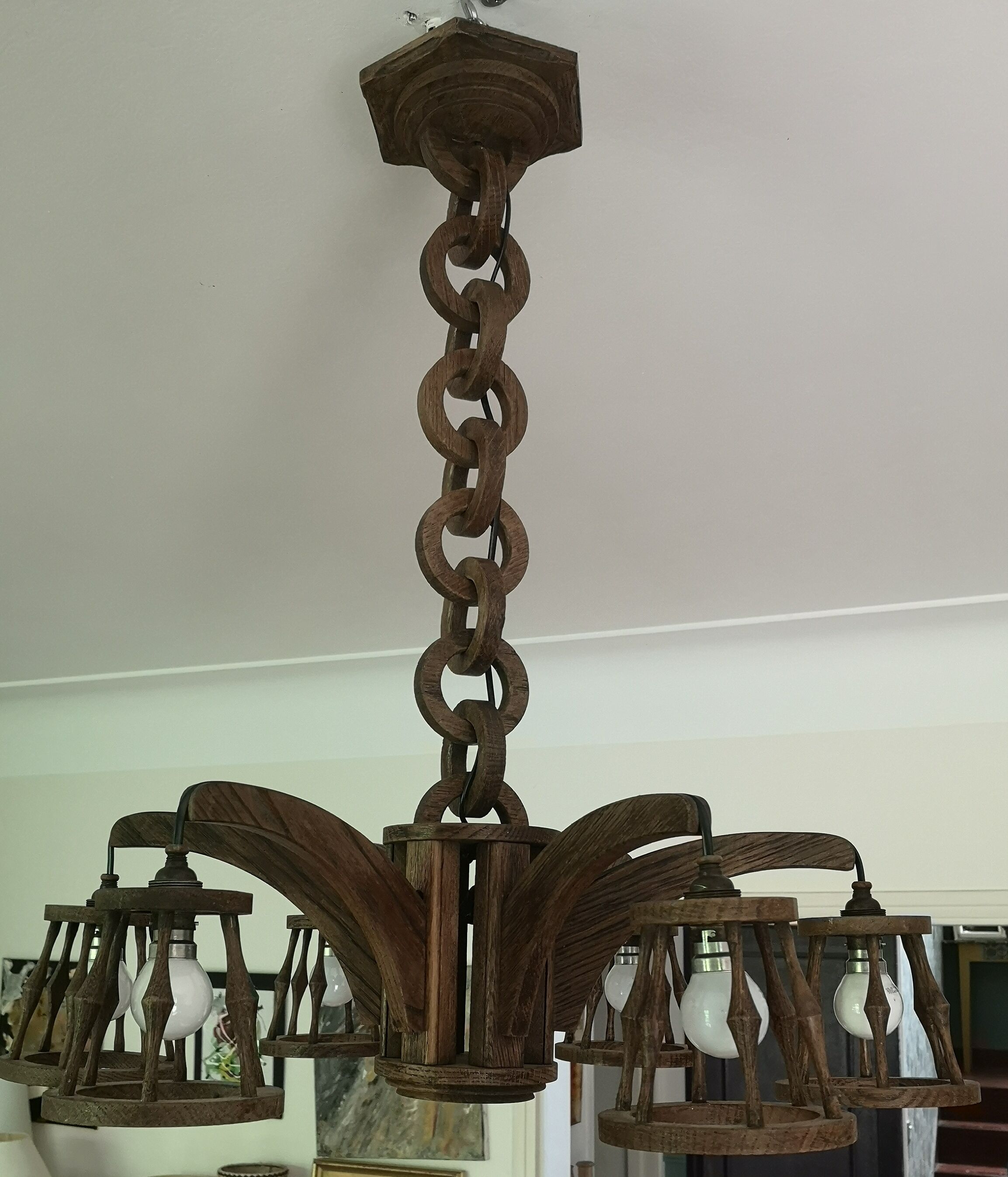 Wooden chandelier