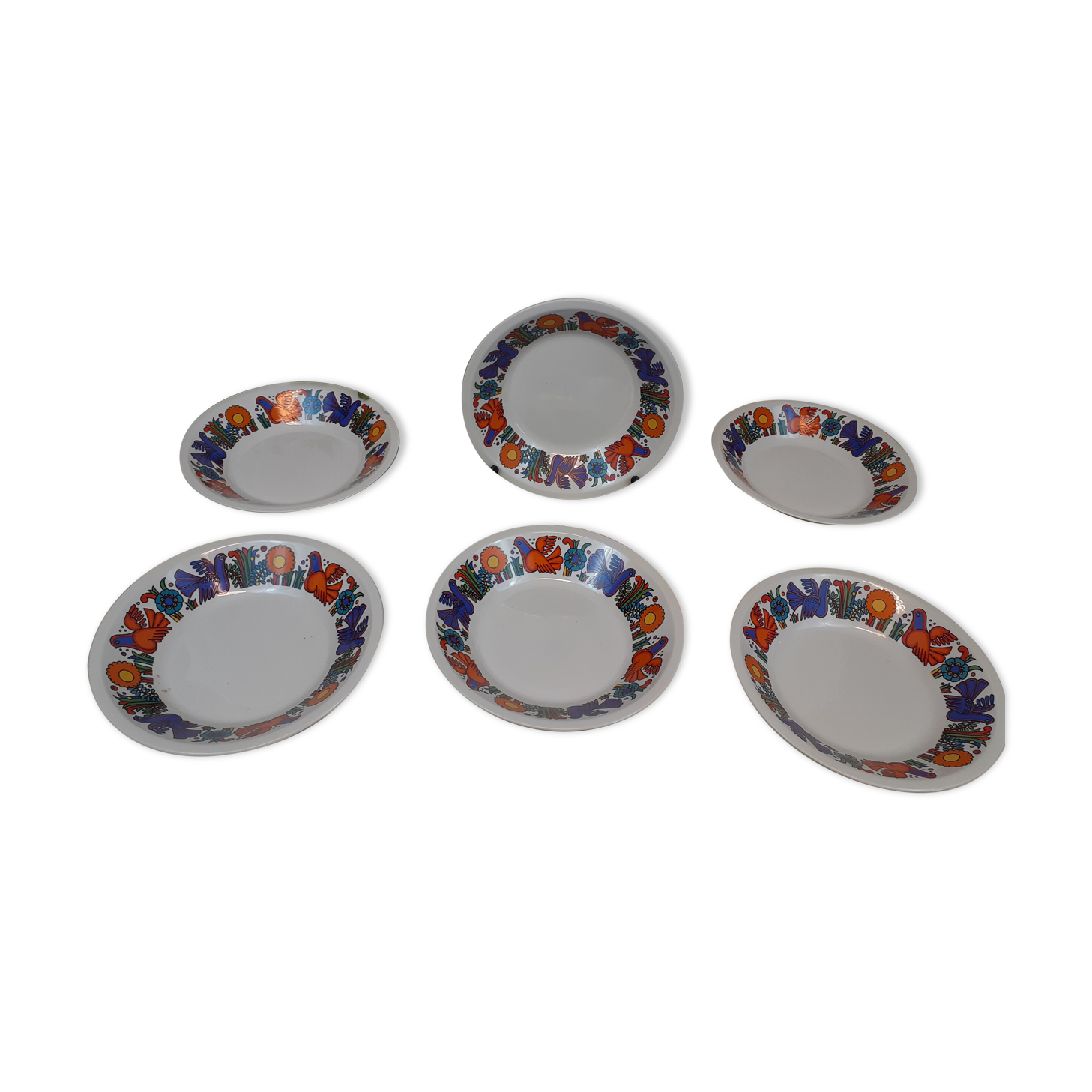 Set of 6 hollow plates acapulco villeroy and bocj