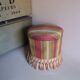 Small vintage stool / pouffe with fringes, boudoir style.