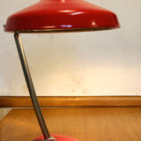 Carmine red saucer/UFO articulated years 50/60 desk lamp