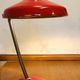 Carmine red saucer/UFO articulated years 50/60 desk lamp