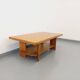 Vintage solid oak coffee table from the 70s 80s Perriand Regain Chapo style