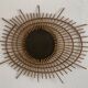 Vintage 1960s sunburst rattan ortf style spiral eye mirror - 90 x 67 cm