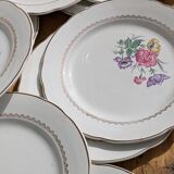 Set of 12 flat plates Digoin Sarreguemines