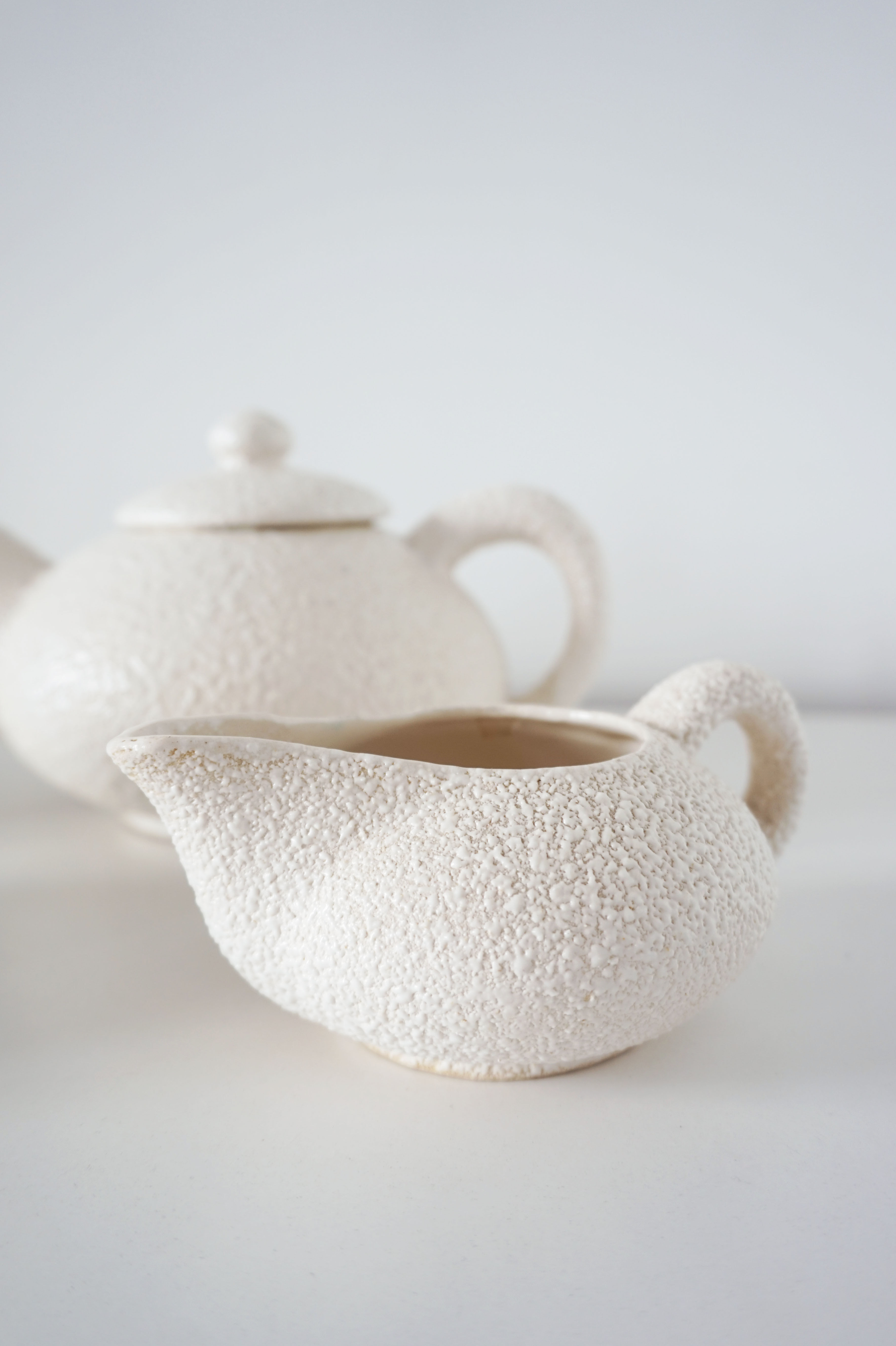 White ceramic coffee or tea set
