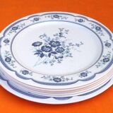 6 assiettes plates / 1 plat de service   décor floral