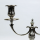 Pair of candlesticks | antique two-armed candelabra in silver-plated metal