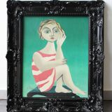 Oil on wood, Bather, cubist style.