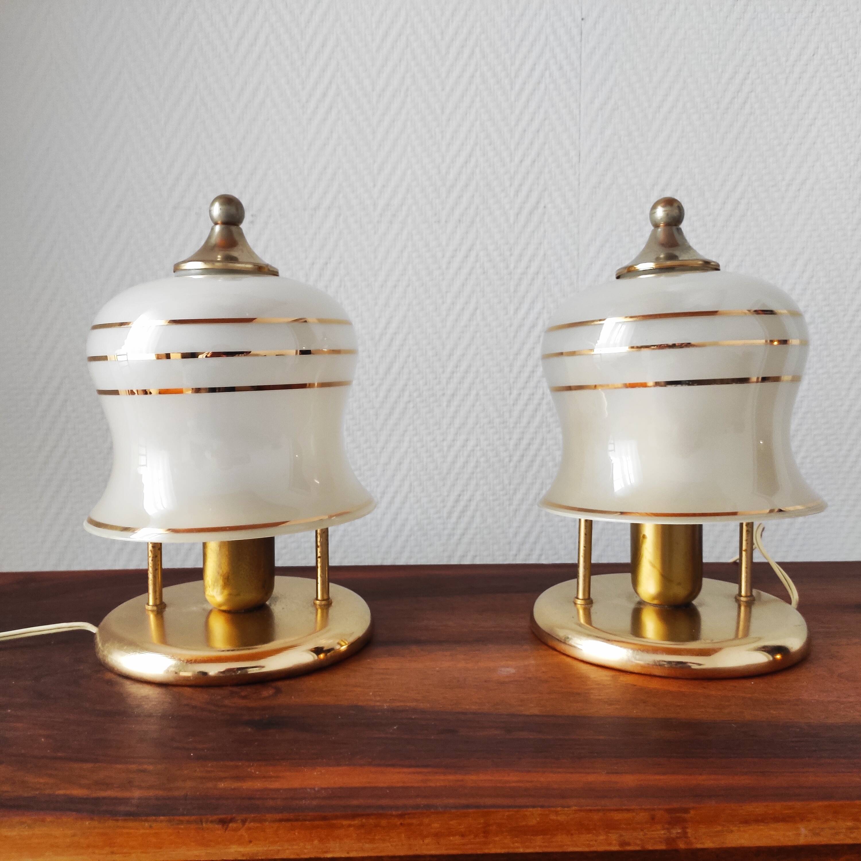 Pair of antique art deco lamps