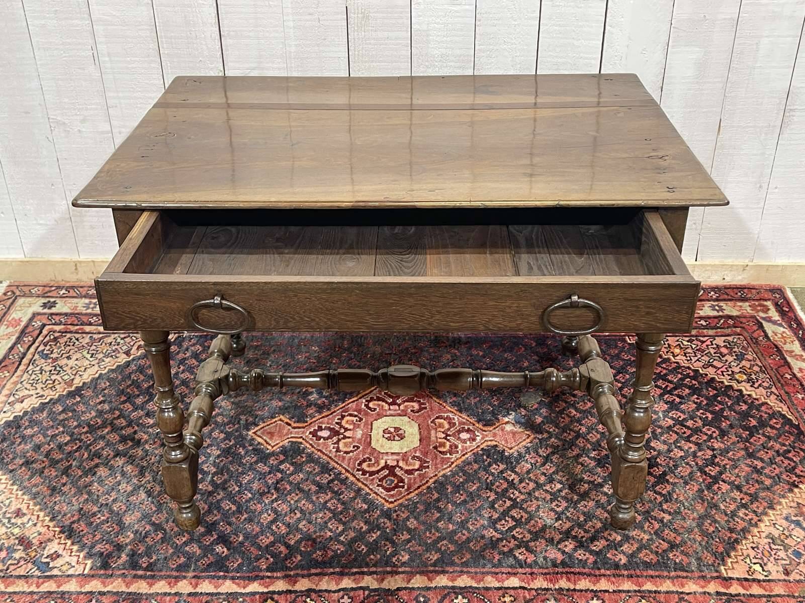 19th-century desk in walnut and oak