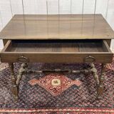 19th-century desk in walnut and oak