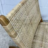 Wicker folding armchair