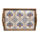 Art Deco, wooden tray and Gien earthenware tiles with basket decor circa 1940