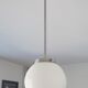 Aluminium and globe ball opaline white hanging lamp1940