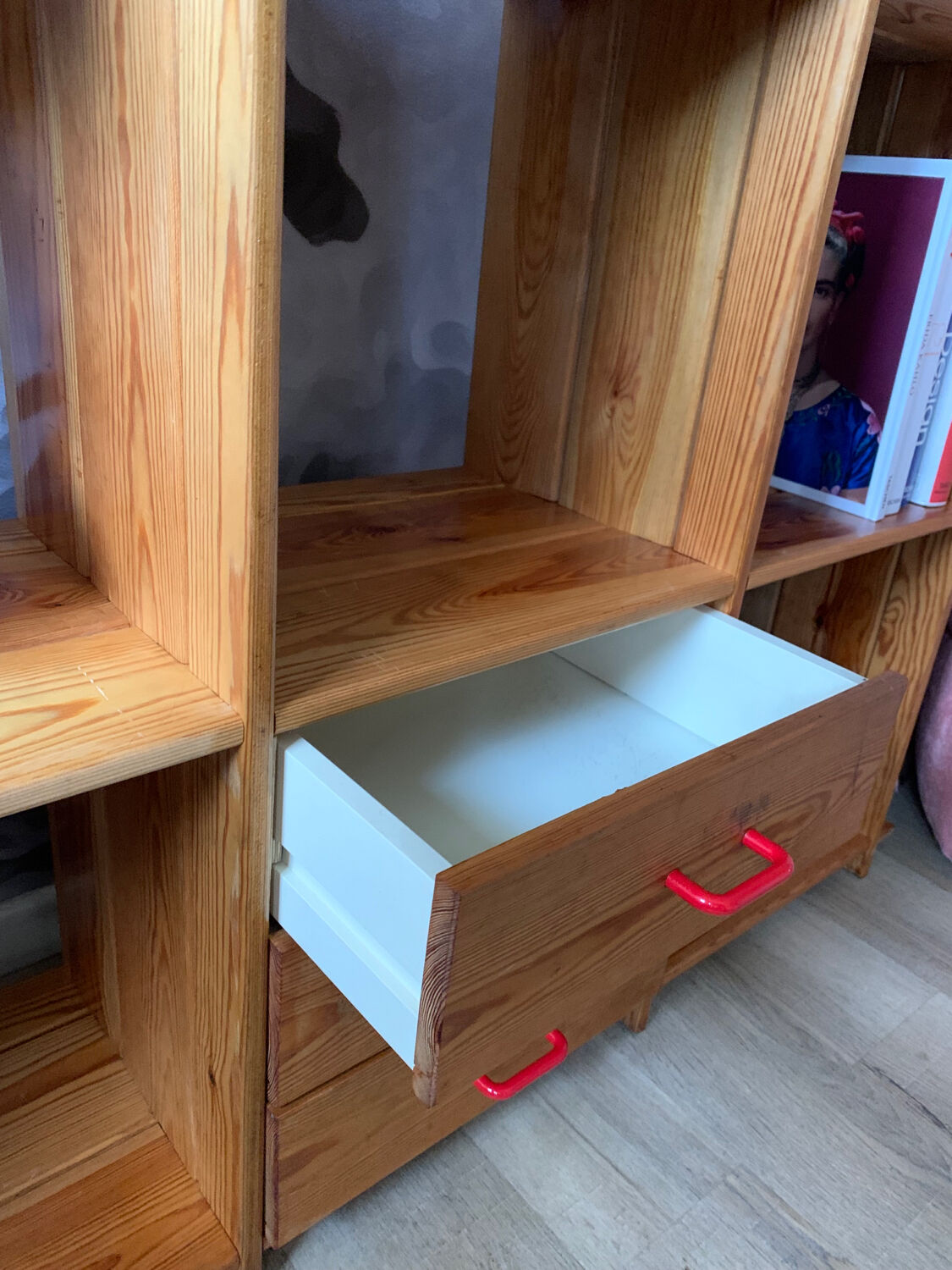 Pine staircase shelf 80s