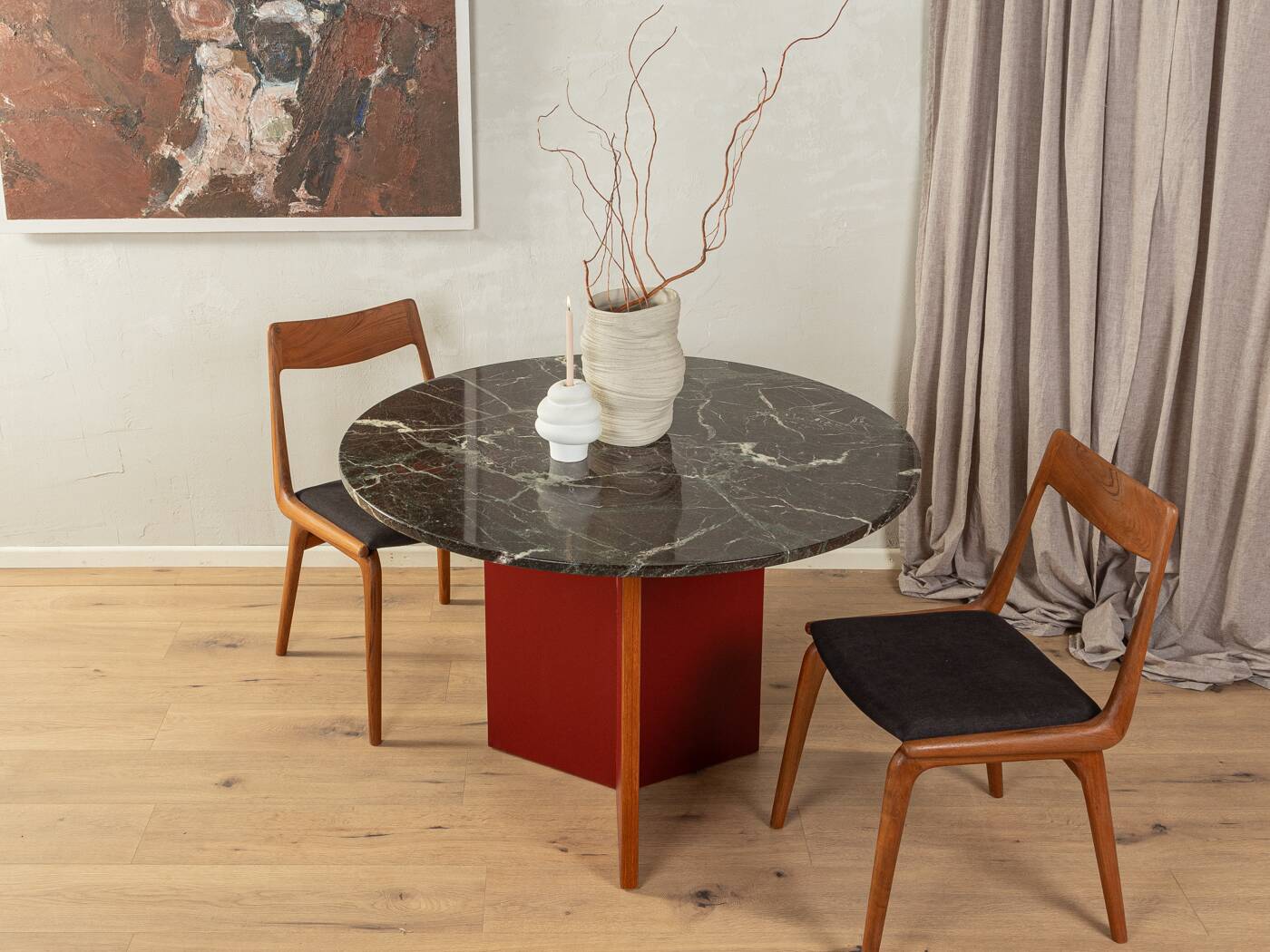 1960s marble dining table, Ø 110 cm