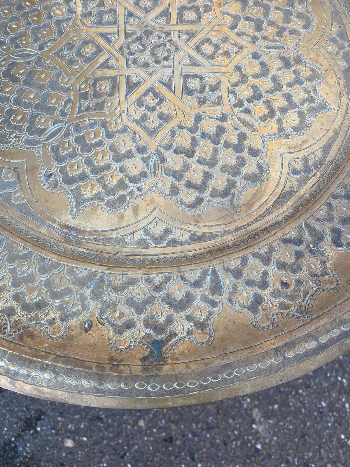 1970s round Moroccan side table