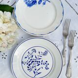 Old flat plates mismatched in earthenware