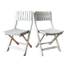 Pair of vintage 1960/70 folding wooden chairs