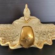 IMPORTANT ITALIAN CERAMIC FRUIT BOWL 1960 FISH UNDER SHELL