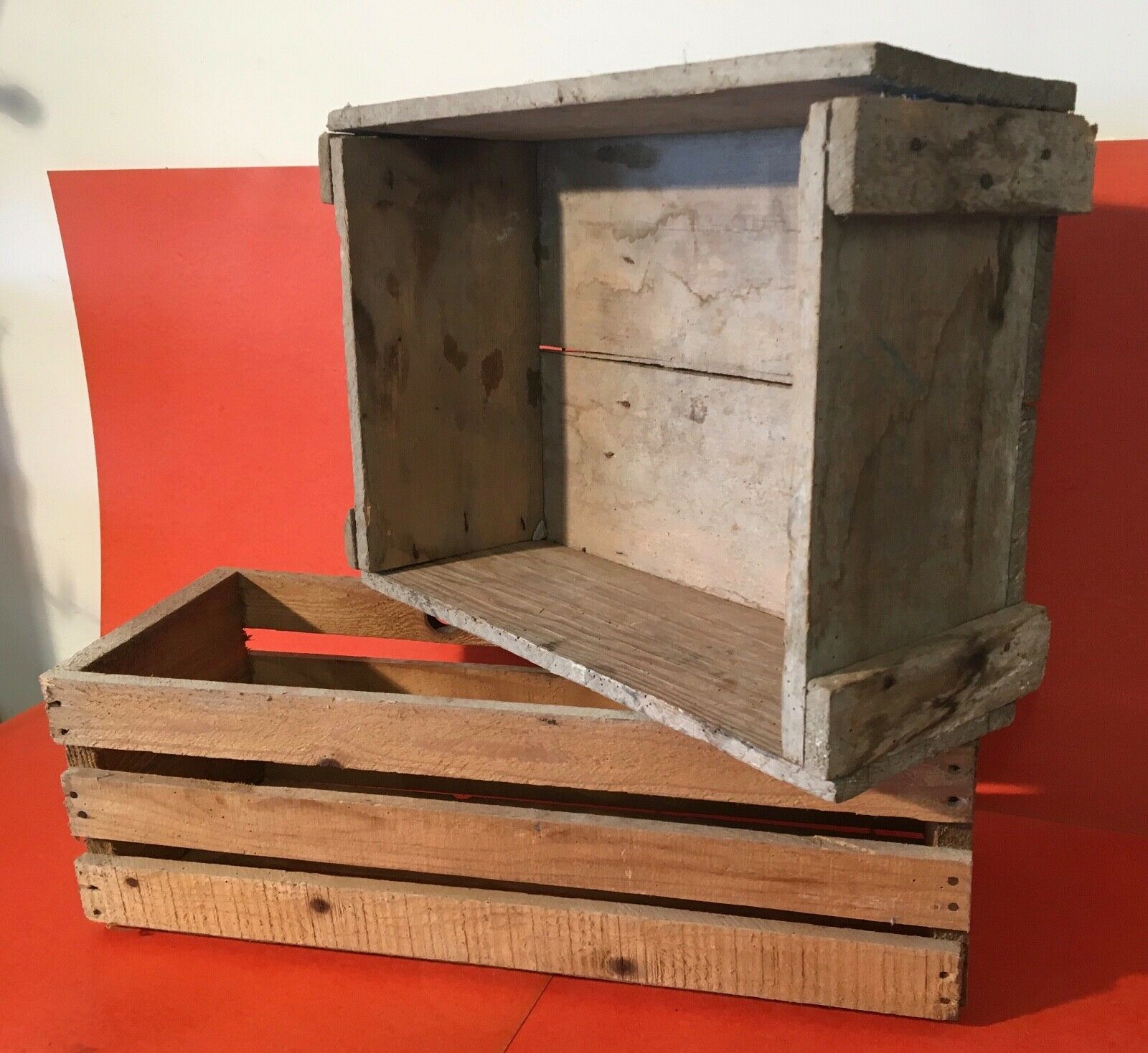 Lot de 2 caisse en bois ancienne