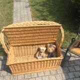 Toy box bench vintage rattan