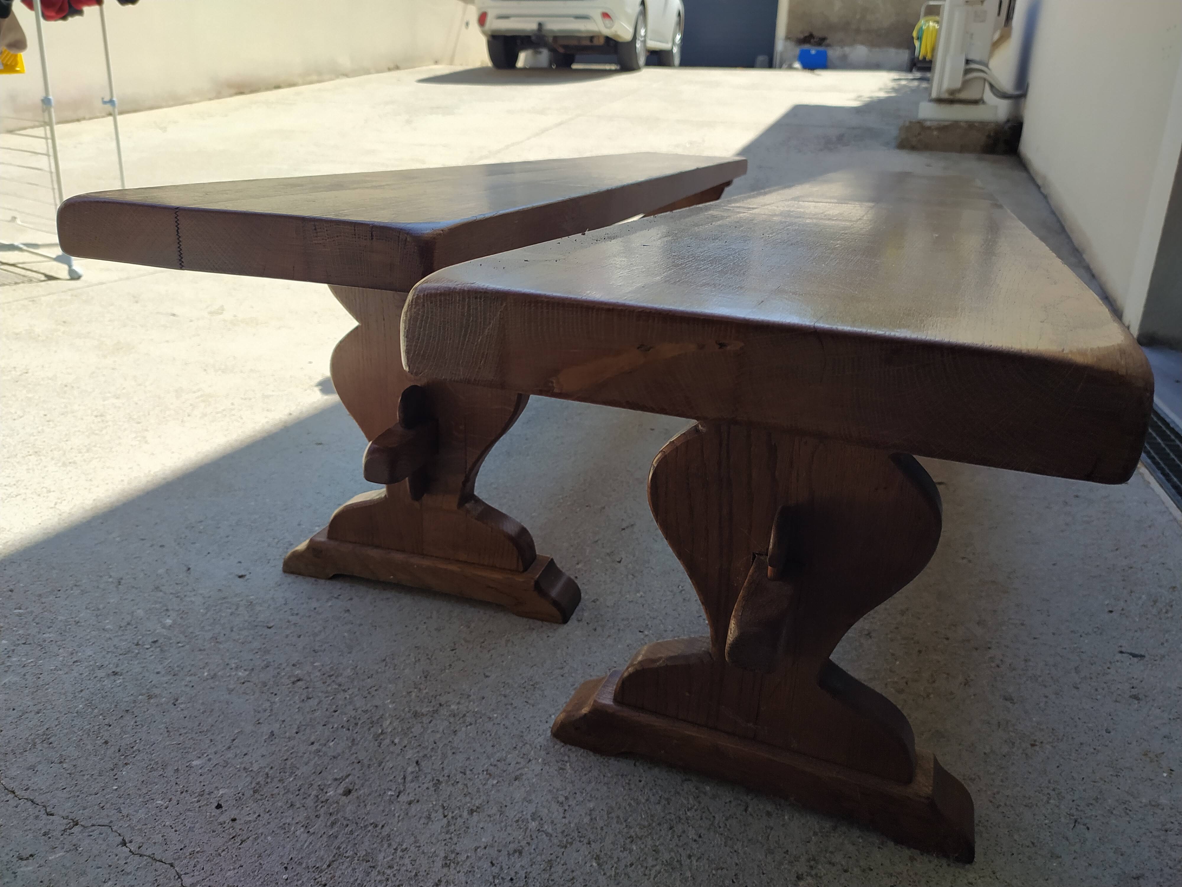 Monastery style benches in solid oak 200cm