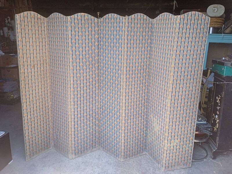 7-leaf fabric screen, early 20th century