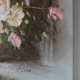 Tableau huile bouquet de fleurs