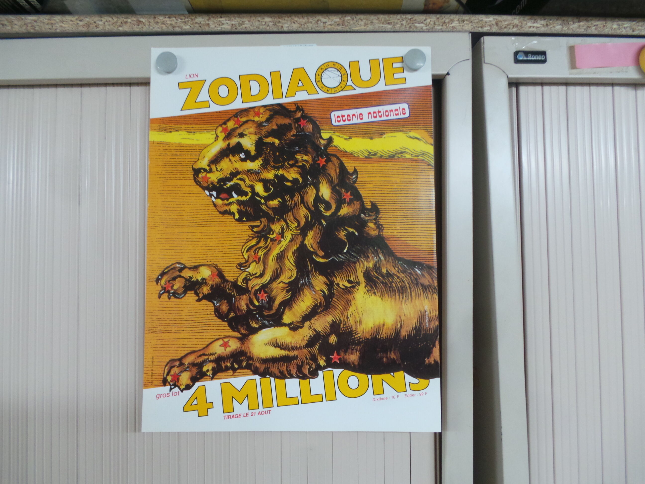 Original National Lottery Lion Zodiac Poster