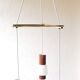 Hanging lamp boomerang 3 white lanterns and wood