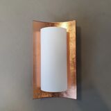 3 x Bankamp Leuchten sconces / wall lights '80s white glass / glass with a layer of copper