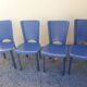 4 blue leather chairs brand Dad