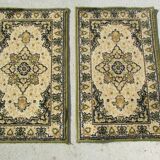 2 tapis identiques 40 x 70 cm , vert et or