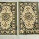 2 tapis identiques 40 x 70 cm , vert et or