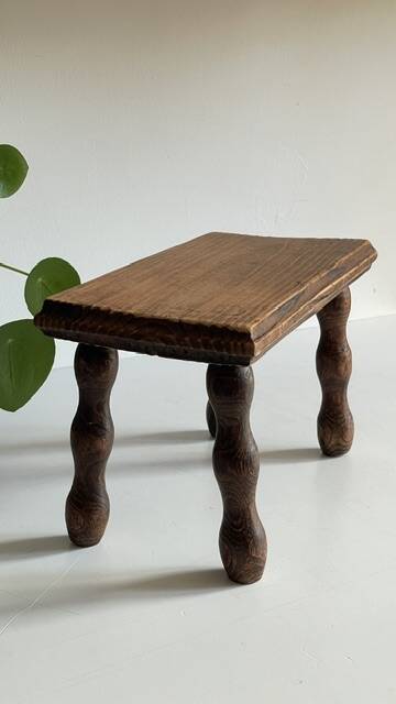 TABOURET Vintage BOIS Tourné