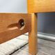 Vintage bed 1960 geometric marquetry 140